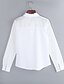 お買い得  大きいサイズ ブラウス＆シャツ-女性用 シャツ ソリッド シャツカラー ホワイト プラスサイズ ワーク 切り抜き 衣類 / 長袖