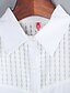 Недорогие Блузки и рубашки больших размеров-Жен. Рубашка Однотонный Рубашечный воротник Белый Большие размеры Офис Аппликация Одежда / Длинный рукав