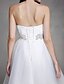 cheap Wedding Dresses-A-Line Sweetheart Neckline Asymmetrical Organza Made-To-Measure Wedding Dresses with Crystal by LAN TING BRIDE® / Little White Dress