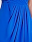 cheap Bridesmaid Dresses-A-Line Bridesmaid Dress One Shoulder Sleeveless Lace Up Knee Length Chiffon with Beading / Side Draping