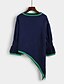 preiswerte Damen Oberteile-Damen Alltag / Ausgehen Street Schick Solide Langarm Lantern Sleeve Standard Pullover, Rundhalsausschnitt Herbst / Winter Rot / Blau / Königsblau M / L