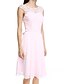 cheap Bridesmaid Dresses-A-Line Jewel Neck Knee Length Chiffon / Lace Bodice Bridesmaid Dress with Sash / Ribbon / Bow(s)