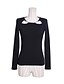 cheap Women&#039;s Blouses &amp; Shirts-MASKED QUEEN Women&#039;s Going out Casual Spring / Fall T-shirtSolid Round Neck Long Sleeve White / Black