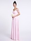 cheap Bridesmaid Dresses-Sheath / Column Bridesmaid Dress Off Shoulder Sleeveless Lace Up Floor Length Chiffon with Criss Cross