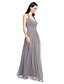 cheap Bridesmaid Dresses-A-Line Bridesmaid Dress Halter Neck Sleeveless Elegant Floor Length Chiffon with Criss Cross / Side Draping 2022