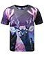 cheap Men&#039;s Tees &amp; Tank Tops-Men&#039;s Print T-shirt Active Boho Holiday Going out Beach Round Neck Lavender / Spring / Summer / Short Sleeve