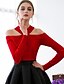 voordelige Dames Truien-Dames Uitgaan Informeel Cut Out Effen Lange mouw Normaal Pullover, Halter Lente Katoen Zwart / Rood