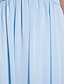 preiswerte Der Hochzeitsladen-Eng anliegend Brautjungfernkleid Spaghetti-Träger Ärmellos Offener Rücken Boden-Länge Chiffon mit Überkreuzte Rüschen 2022
