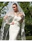 cheap Wedding Veils-Two-tier Lace Applique Edge Wedding Veil Cathedral Veils 53 Appliques Lace / Tulle / Classic