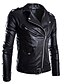 cheap Men&#039;s Jackets &amp; Coats-Men&#039;s Fall Leather Jacket Daily Sports Punk &amp; Gothic Plus Size Stand Regular Solid Colored Long Sleeve Black M / L / XL