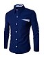 お買い得  メンズシャツ-男性用 シャツ シンプル スタンドカラー カラーブロック コットン / 長袖