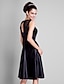 cheap Cocktail Dresses-A-Line Fit &amp; Flare Cocktail Dresses Cute Dress Cocktail Party Knee Length Sleeveless Illusion Neck Lace with Lace 2022 / Little Black Dress