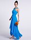 cheap Bridesmaid Dresses-A-Line One Shoulder Asymmetrical Chiffon Bridesmaid Dress with Draping / Ruched by LAN TING BRIDE®