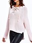 cheap Women&#039;s Sweaters-Women&#039;s Vintage Streetwear Solid Colored Pullover Wool Long Sleeve Batwing Sleeve Regular Sweater Cardigans V Neck Fall Winter Pink Brown / Going out / Lace up