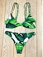 voordelige Bikini&#039;s-Dames Zwemkleding Bikini Zwempak Afdrukken Bloemig Groen Bandje Badpakken