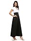 cheap Evening Dresses-A-Line Color Block Dress Prom Ankle Length Short Sleeve Notched Satin with Sash / Ribbon 2023