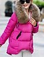 cheap Women&#039;s Puffer&amp;Parka-Women&#039;s Fall Winter Padded Parka Daily Streetwear Solid Colored Faux Fur Polyester Long Sleeve Hooded Black / Red / Pink M / L / XL