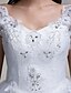 cheap Wedding Dresses-Ball Gown V Neck Chapel Train Lace / Tulle Made-To-Measure Wedding Dresses with Beading / Sequin / Appliques by LAN TING BRIDE®