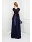 cheap Bridesmaid Dresses-Ball Gown Jewel Neck Floor Length Chiffon / Lace Bridesmaid Dress with Bow(s) / Lace by LAN TING Express