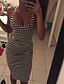cheap Women&#039;s Dresses-Women&#039;s Strap Dress Knee Length Dress White Sleeveless Striped Split Summer Fine Stripe S M L