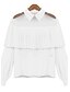 voordelige Damesblouses en -shirts-Dames Effen Blouse Street chic Dagelijks Overhemdkraag Wit / Zwart