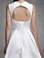 cheap Wedding Dresses-A-Line Sweetheart Neckline Knee Length Satin Made-To-Measure Wedding Dresses with Lace by LAN TING BRIDE® / Little White Dress