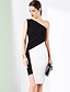 cheap Women&#039;s Dresses-Women&#039;s Sheath Dress Short Mini Dress - Sleeveless Color Block Summer Off Shoulder Cotton Off Shoulder Black S M L