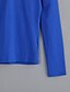 baratos Blusas de mulher-Mulheres Sólido Camiseta - Algodão Casual Diário Decote V Preto / Vermelho / Azul
