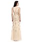 cheap Special Occasion Dresses-Sheath / Column Illusion Neck Ankle Length Lace / Tulle Dress with Appliques / Flower by TS Couture®