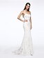 זול שמלות כלה-בתולת ים \ חצוצרה לב (סוויטהארט) שובל קורט עשוי מתחרה שמלות חתונה עם קריסטל / תחרה על ידי LAN TING BRIDE®