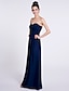 cheap Bridesmaid Dresses-Sheath / Column Bridesmaid Dress Sweetheart Sleeveless Elegant Floor Length Chiffon with Criss Cross