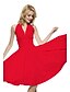 cheap Women&#039;s Dresses-Women&#039;s Plus Size Party Vintage A Line Dress - Solid Colored Backless Halter Neck Cotton White Black Red XL XXL XXXL