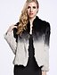 cheap Women&#039;s Coats &amp; Trench coats-BF-Fur Style  Women&#039;s Casual/Daily Simple Fur CoatColor Block Long Sleeve Winter Black Rabbit Fur