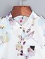 baratos Tops em tamanhos grandes-Mulheres Camisa Social Floral Tamanho Grande Colarinho Chinês Diário Flor Manga Longa Blusas Branco