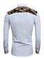 cheap Men&#039;s Casual Shirts-Men&#039;s Shirt Tribal Classic Collar White Long Sleeve Daily Patchwork Slim Tops Vintage / Spring / Fall