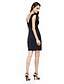 cheap Special Occasion Dresses-Sheath / Column Cocktail Party Formal Evening Dress Illusion Neck Sleeveless Short / Mini Chiffon Lace with Pleats 2021