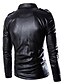 cheap Men&#039;s Jackets &amp; Coats-Men&#039;s Fall Leather Jacket Daily Sports Punk &amp; Gothic Plus Size Stand Regular Solid Colored Long Sleeve Black M / L / XL