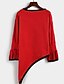 preiswerte Damen Oberteile-Damen Alltag / Ausgehen Street Schick Solide Langarm Lantern Sleeve Standard Pullover, Rundhalsausschnitt Herbst / Winter Rot / Blau / Königsblau M / L