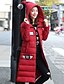 cheap Women&#039;s Puffer&amp;Parka-Women&#039;s Long Padded CoatSimple / Street chic Thick Warm Plus Size / Going out Letter Long Sleeve Hooded