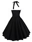 cheap Women&#039;s Dresses-Women&#039;s Plus Size Party Vintage A Line Dress - Solid Colored Backless Halter Neck Cotton White Black Red XL XXL XXXL