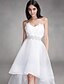 cheap Wedding Dresses-A-Line Sweetheart Neckline Asymmetrical Organza Made-To-Measure Wedding Dresses with Crystal by LAN TING BRIDE® / Little White Dress