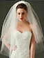 cheap Wedding Veils-Two-tier Cut Edge / Birthday Wedding Veil Blusher Veils / Elbow Veils / Fingertip Veils with Tulle