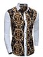 cheap Men&#039;s Casual Shirts-Men&#039;s Shirt Tribal Classic Collar White Long Sleeve Daily Patchwork Slim Tops Vintage / Spring / Fall