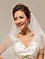cheap Gifts &amp; Decorations-Two-tier Pearl Trim Edge Wedding Veil Fingertip Veils with Pearl Tulle / Classic