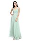 cheap Bridesmaid Dresses-A-Line Bridesmaid Dress Straps Sleeveless Elegant Floor Length Chiffon with Criss Cross / Ruched 2022