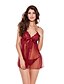 baratos Lingerie Sexy-Mulheres Com Transparência Tamanhos Grandes Sexy Baby-doll &amp; Slip Super Sensual Roupa de Noite Sólido Vinho / Branco / Preto S M L / Renda