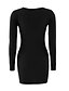 Χαμηλού Κόστους Γυναικεία Φορέματα-Γυναικεία Εφαρμοστό Φόρεμα σε ευθεία γραμμή Μίνι φόρεμα Κρασί Μαύρο Πράσινο Χακί Μακρυμάνικο Μονόχρωμο Φθινόπωρο Χειμώνας Στρογγυλή Λαιμόκοψη Κομψό στυλ street Τ M L XL