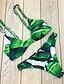 זול ביקיני-בגדי ריקוד נשים בגדי ים ביקיני בגד ים דפוס פרחוני ירוק כתפיה בגדי ים