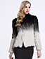 cheap Women&#039;s Coats &amp; Trench coats-BF-Fur Style  Women&#039;s Casual/Daily Simple Fur CoatColor Block Long Sleeve Winter Black Rabbit Fur