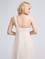 cheap Bridesmaid Dresses-Sheath / Column Bridesmaid Dress One Shoulder Sleeveless Elegant Floor Length Chiffon with Criss Cross / Ruched